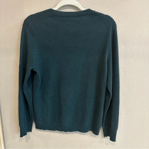 NWT Antonio Melani | L | 100% Cashmere Crewneck Sweater Spruce Green DEEP GREEN - Picture 8 of 9